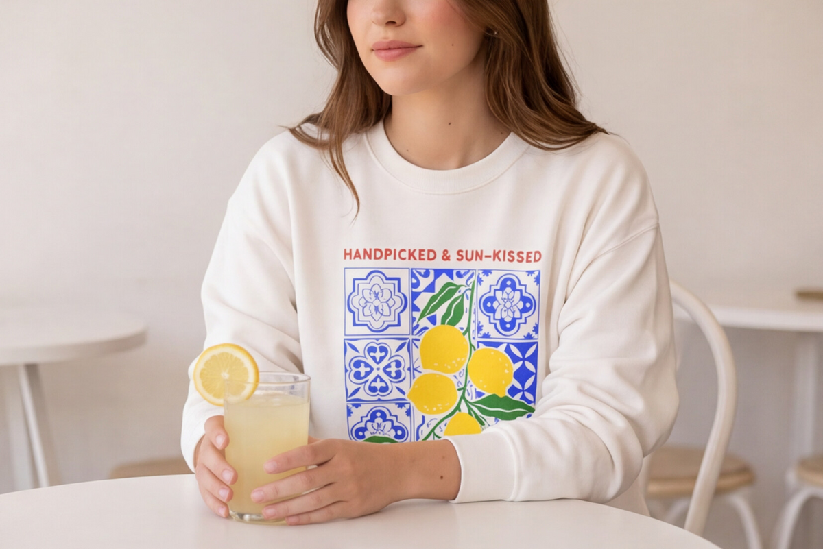 Amalfi Coast Sweatshirt Italy Inspired Top Lemon Graphic Tee Gift For Italy Lover Pullover Mediterranean Vacation… – product image 3