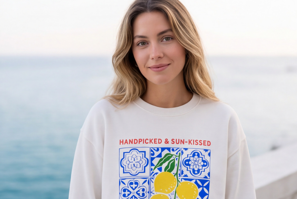 Amalfi Coast Sweatshirt Italy Inspired Top Lemon Graphic Tee Gift For Italy Lover Pullover Mediterranean Vacation… – product image 5