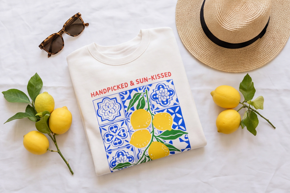 Amalfi Coast Sweatshirt Italy Inspired Top Lemon Graphic Tee Gift For Italy Lover Pullover Mediterranean Vacation… – product image 2