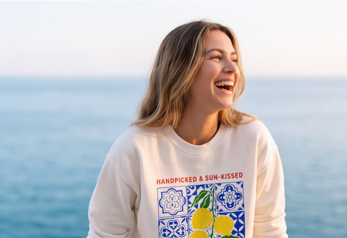 Amalfi Coast Sweatshirt Italy Inspired Top Seafood Graphic Pullover Gift For Italy Lover Mediterranean Vacation… – product image 11