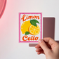 Italy Lover Gift Italian Sticker Limoncello Decal, Travel Summer Sticker Lemons For Foodie, Citrus Floral Vinyl Decal Fruit