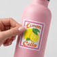 Italy Lover Gift Italian Sticker Limoncello Decal, Travel Summer Sticker Lemons For Foodie, Citrus Floral Vinyl Decal Fruit