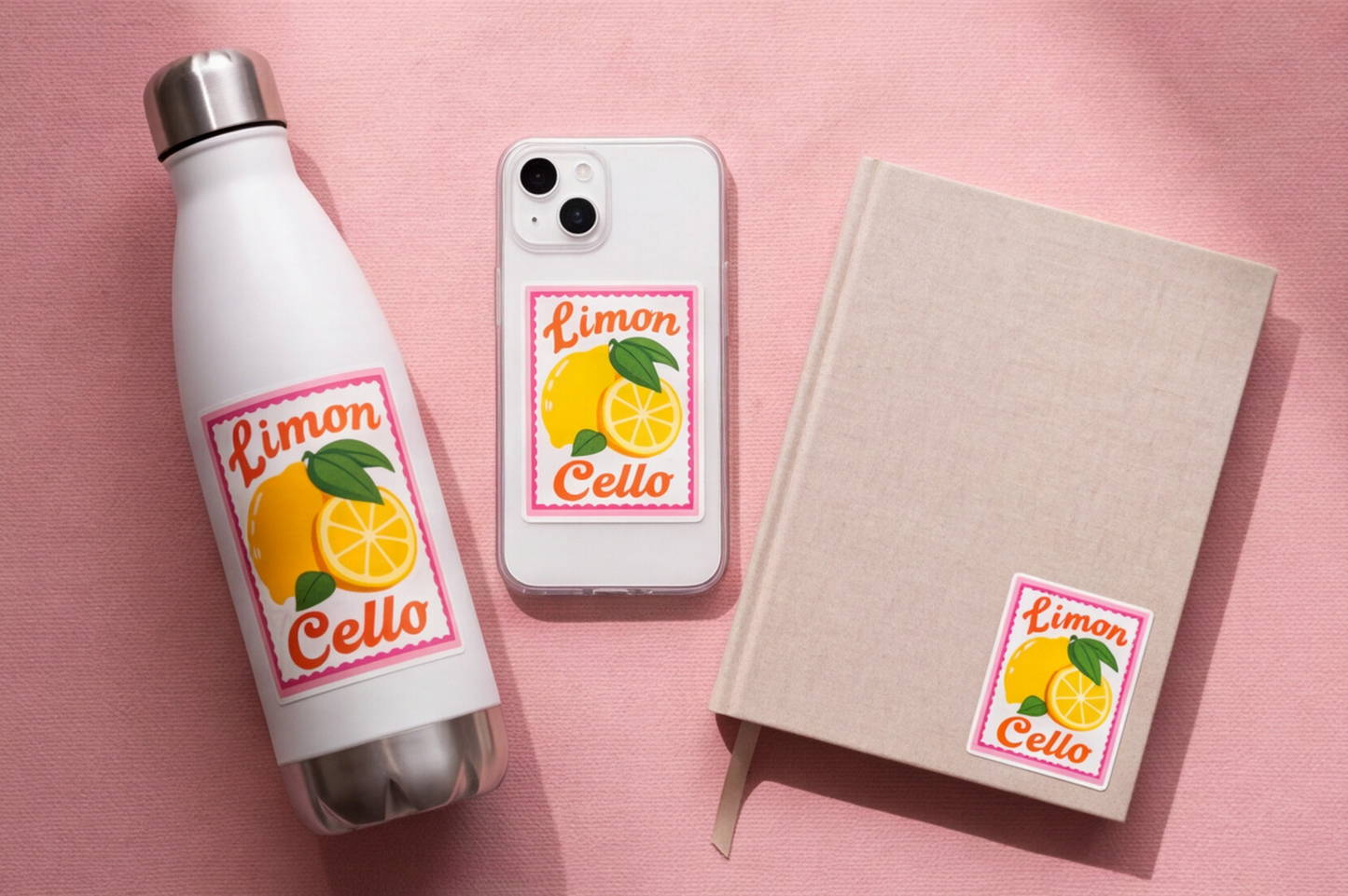 Italy Lover Gift Italian Sticker Limoncello Decal, Travel Summer Sticker Lemons For Foodie, Citrus Floral Vinyl Decal Fruit