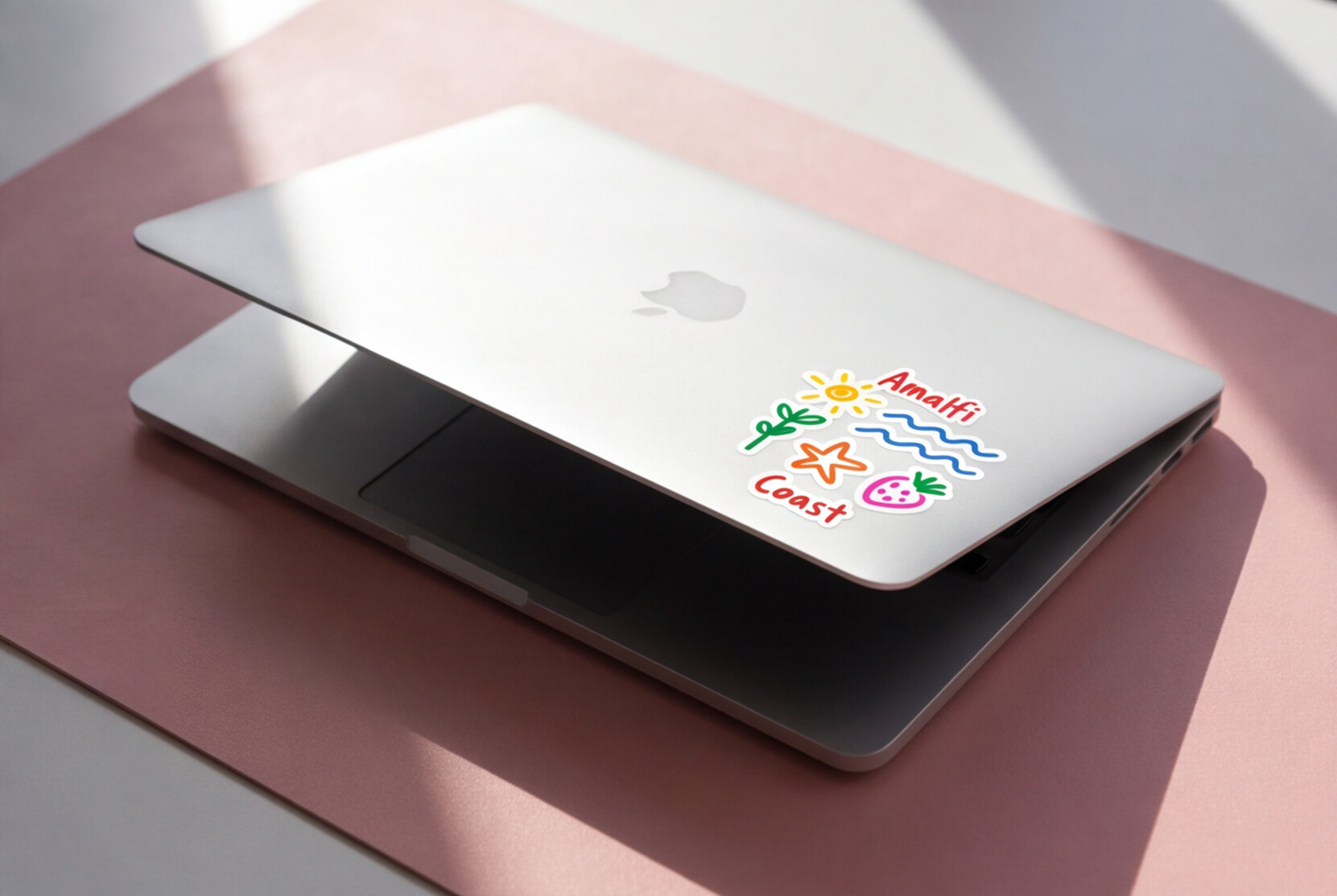 Italian Souvenirs Gift Sticker For Italy Lovers, Amalfi Coast Doodle Sticker, Summer Travel Kiss-Cut Sticker For Ocean Lovers, Surf Sticker