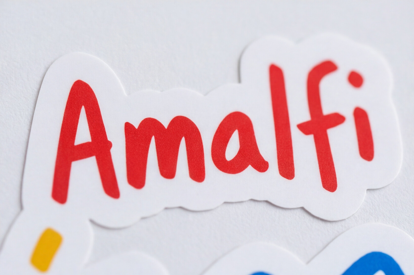 Italian Souvenirs Gift Sticker For Italy Lovers, Amalfi Coast Doodle Sticker, Summer Travel Kiss-Cut Sticker For Ocean Lovers, Surf Sticker