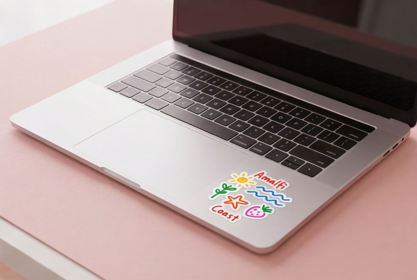 Italian Souvenirs Gift Sticker For Italy Lovers, Amalfi Coast Doodle Sticker, Summer Travel Kiss-Cut Sticker For Ocean Lovers, Surf Sticker
