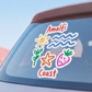 Italian Souvenirs Gift Sticker For Italy Lovers, Amalfi Coast Doodle Sticker, Summer Travel Kiss-Cut Sticker For Ocean Lovers, Surf Sticker