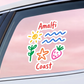 Italian Souvenirs Gift Sticker For Italy Lovers, Amalfi Coast Doodle Sticker, Summer Travel Kiss-Cut Sticker For Ocean Lovers, Surf Sticker