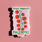 Italy Travel Sticker Gift For Italian Lovers, Palermo Sicily Cherry Tomatoes Sticker For Foodie Gift Fruit Market Vine Sticker For Chef
