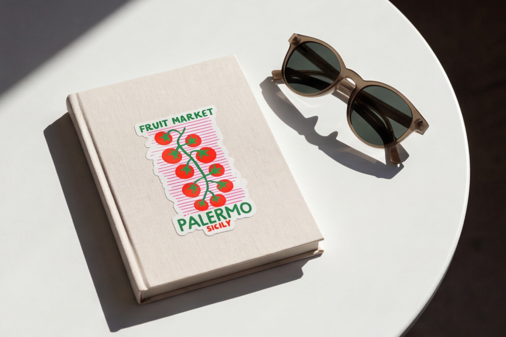 Italy Travel Sticker Gift For Italian Lovers, Palermo Sicily Cherry Tomatoes Sticker For Foodie Gift Fruit Market Vine Sticker For Chef
