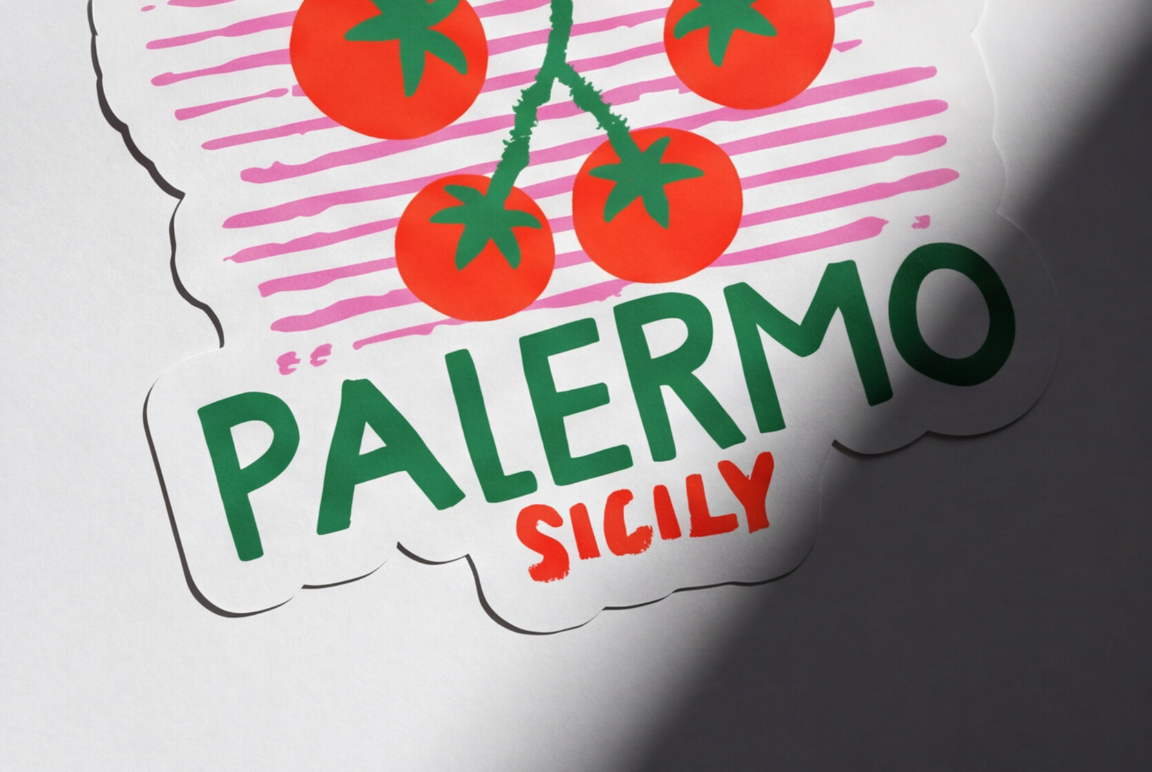 Italy Travel Sticker Gift For Italian Lovers, Palermo Sicily Cherry Tomatoes Sticker For Foodie Gift Fruit Market Vine Sticker For Chef