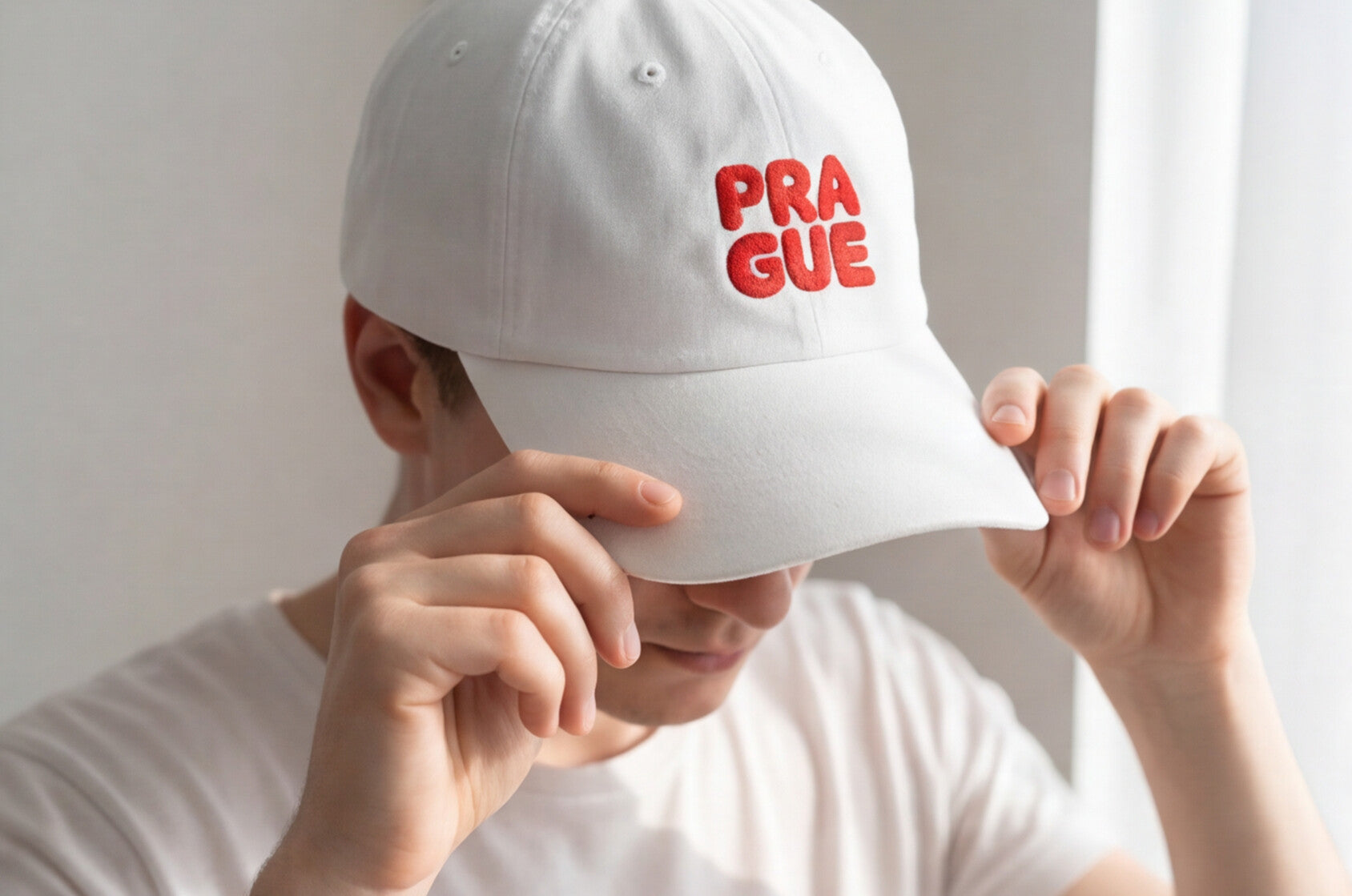 Embroidered Prague Hat Czech Republic Cap Praque Travel Souvenir Gift For Traveler Hat European City Style Minimalist Outfit Tourist