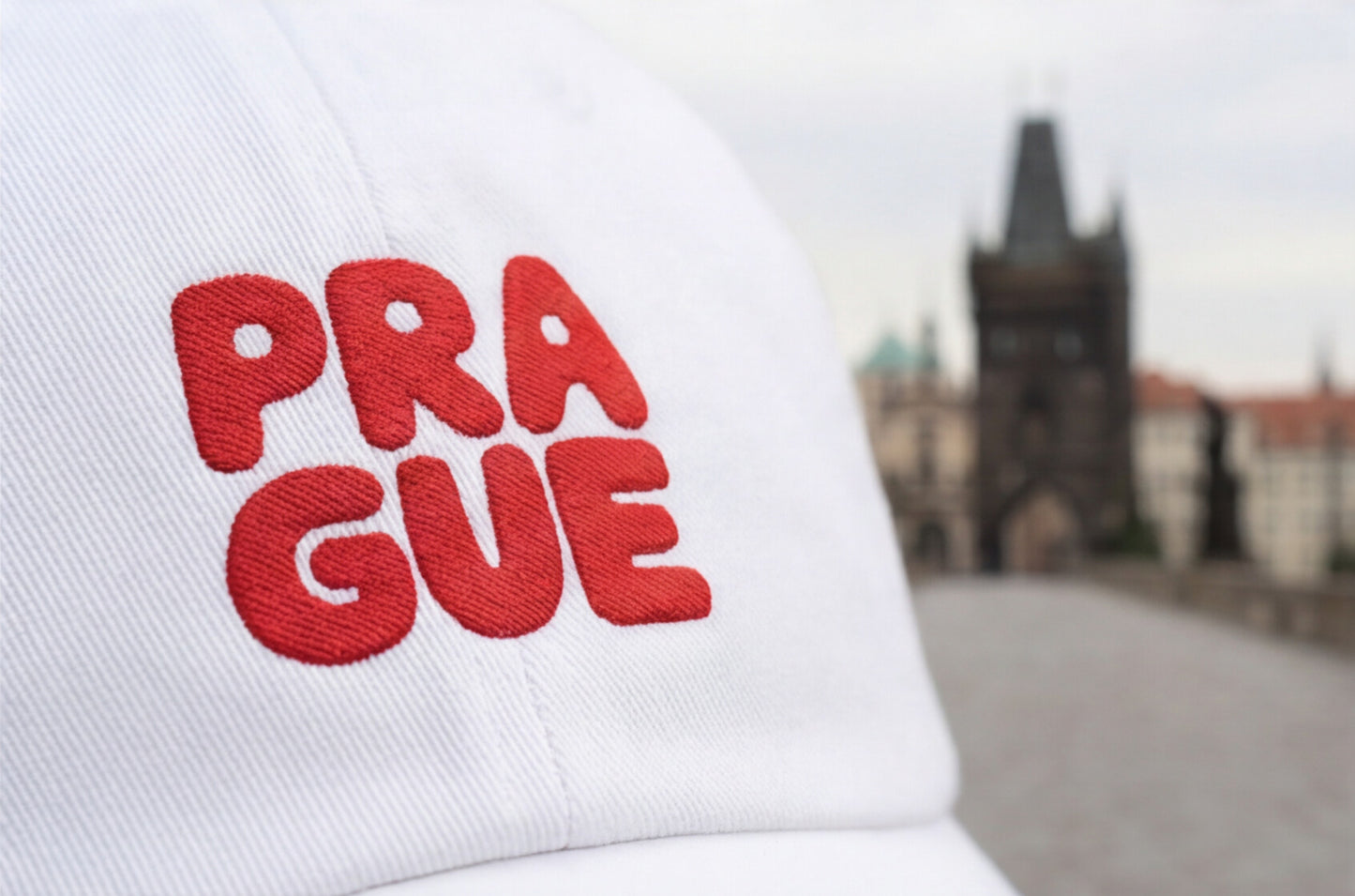 Embroidered Prague Hat Czech Republic Cap Praque Travel Souvenir Gift For Traveler Hat European City Style Minimalist Outfit Tourist