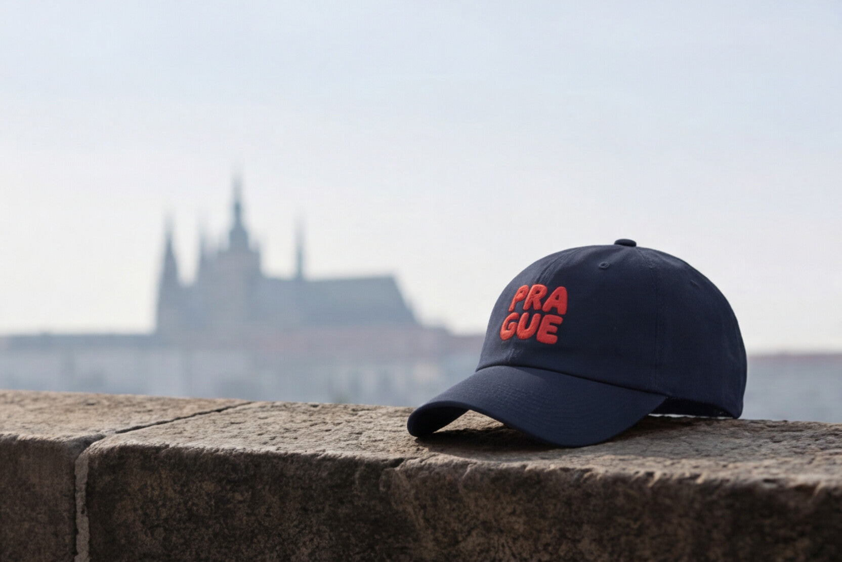 Embroidered Prague Hat Czech Republic Cap Praque Travel Souvenir Gift For Traveler Hat European City Style Minimalist Outfit For Traveler