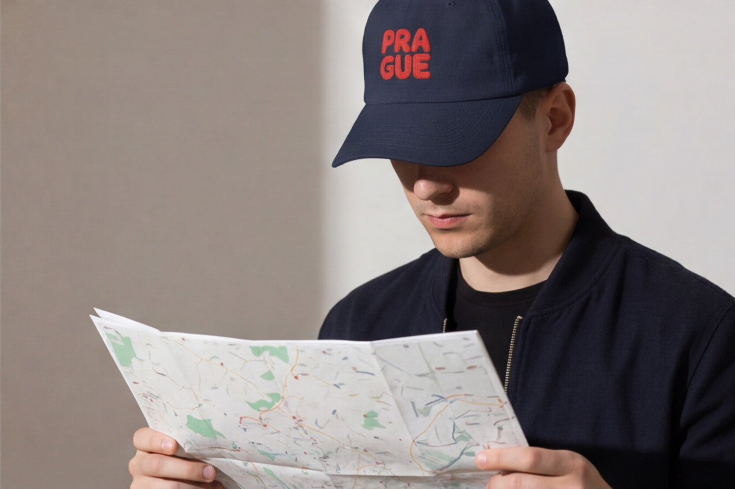 Embroidered Prague Hat Czech Republic Cap Praque Travel Souvenir Gift For Traveler Hat European City Style Minimalist Outfit For Traveler
