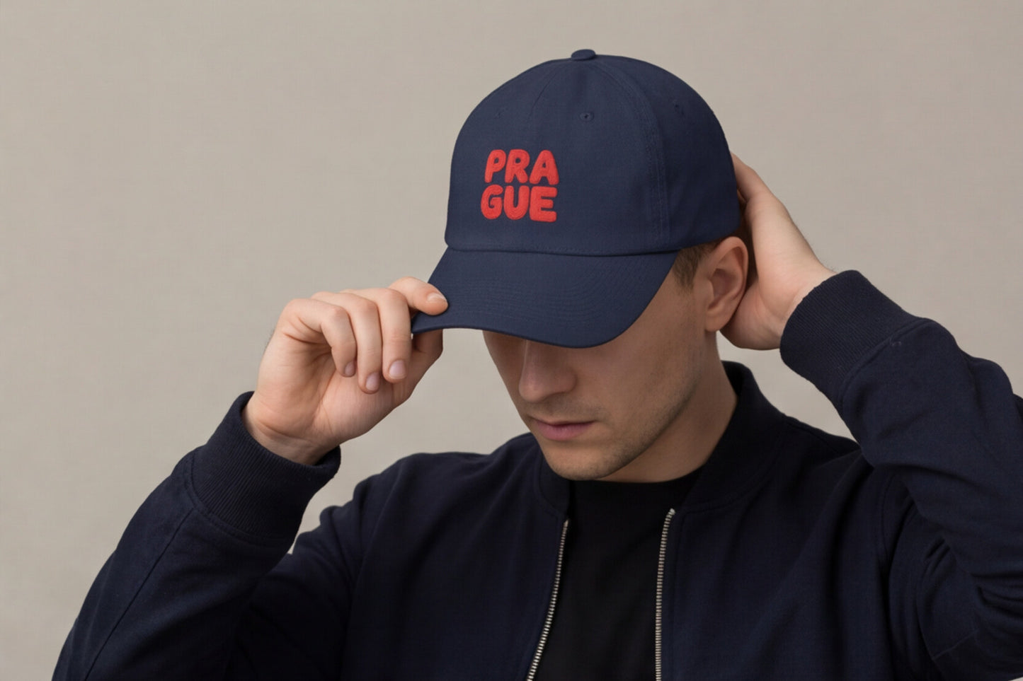 Embroidered Prague Hat Czech Republic Cap Praque Travel Souvenir Gift For Traveler Hat European City Style Minimalist Outfit For Traveler