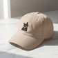 White Cat Embroidered Hat Gift For Cat Mom Gift For Cat Lover Minimal Aesthetic Cap Summer Outfit Hat Casual Daily Wear Fashion Accessory