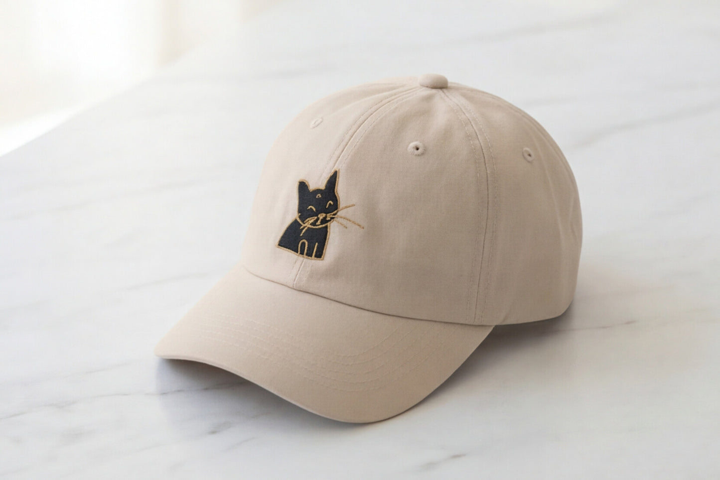 White Cat Embroidered Hat Gift For Cat Mom Gift For Cat Lover Minimal Aesthetic Cap Summer Outfit Hat Casual Daily Wear Fashion Accessory