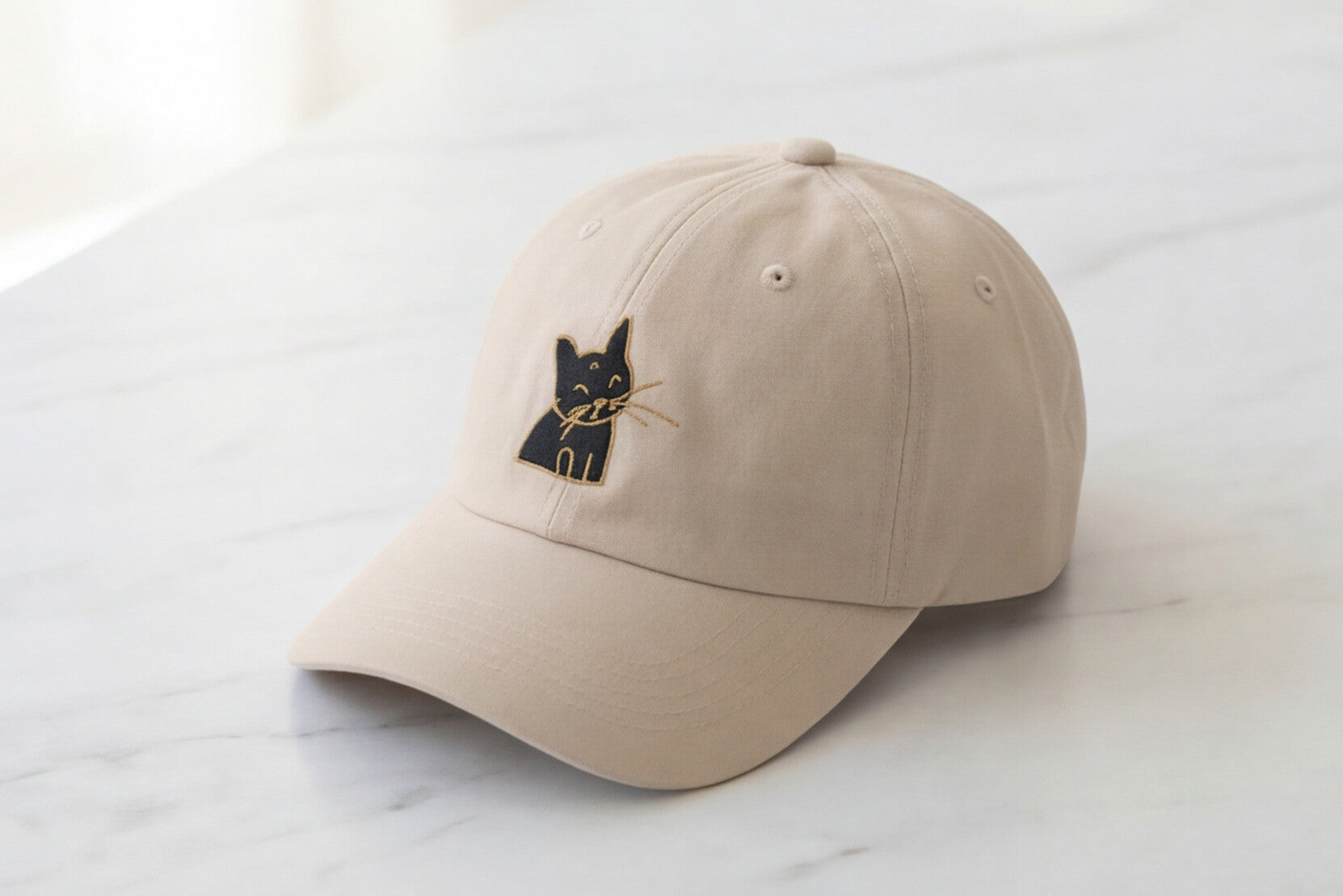 White Cat Embroidered Hat Gift For Cat Mom Gift For Cat Lover Minimal Aesthetic Cap Summer Outfit Hat Casual Daily Wear Fashion Accessory