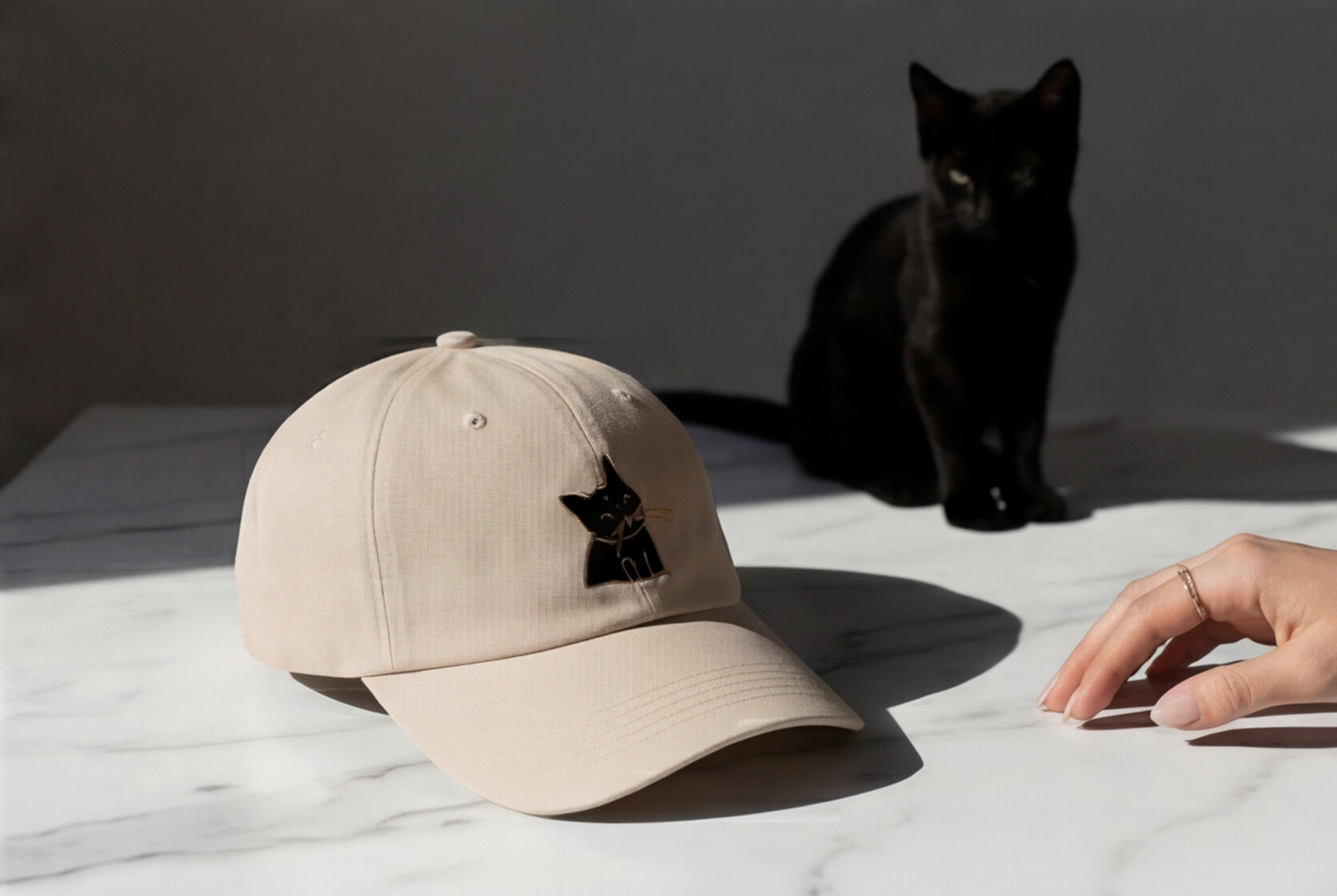 White Cat Embroidered Hat Gift For Cat Mom Gift For Cat Lover Minimal Aesthetic Cap Summer Outfit Hat Casual Daily Wear Fashion Accessory