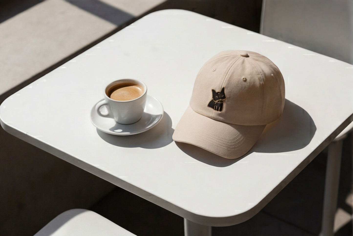 White Cat Embroidered Hat Gift For Cat Mom Gift For Cat Lover Minimal Aesthetic Cap Summer Outfit Hat Casual Daily Wear Fashion Accessory