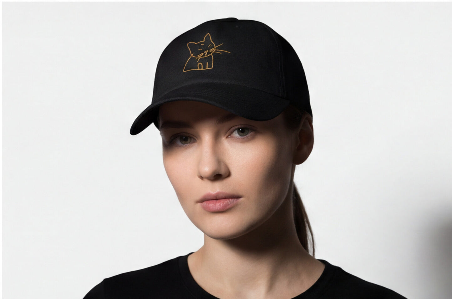 White Cat Embroidered Hat Gift For Cat Mom Gift For Cat Lover Minimal Aesthetic Cap Summer Outfit Hat Casual Daily Wear Fashion Accessory