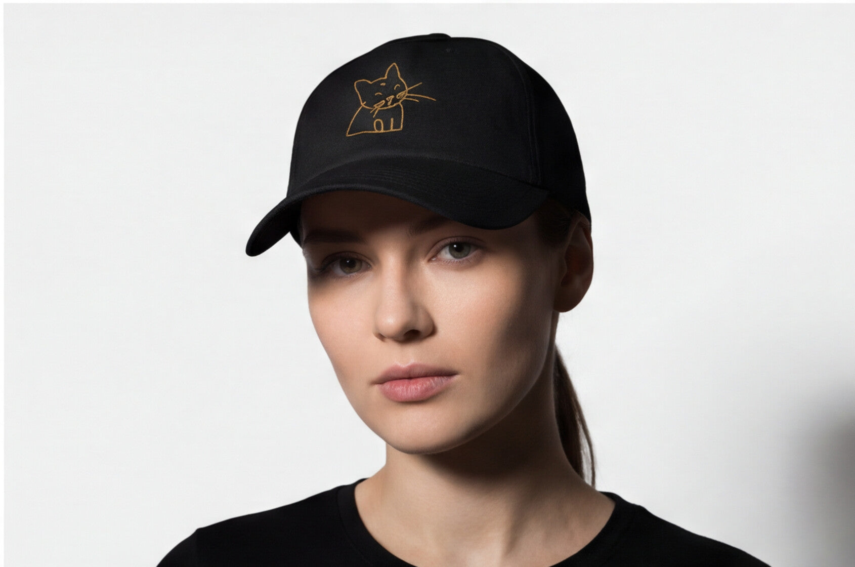 White Cat Embroidered Hat Gift For Cat Mom Gift For Cat Lover Minimal Aesthetic Cap Summer Outfit Hat Casual Daily Wear Fashion Accessory