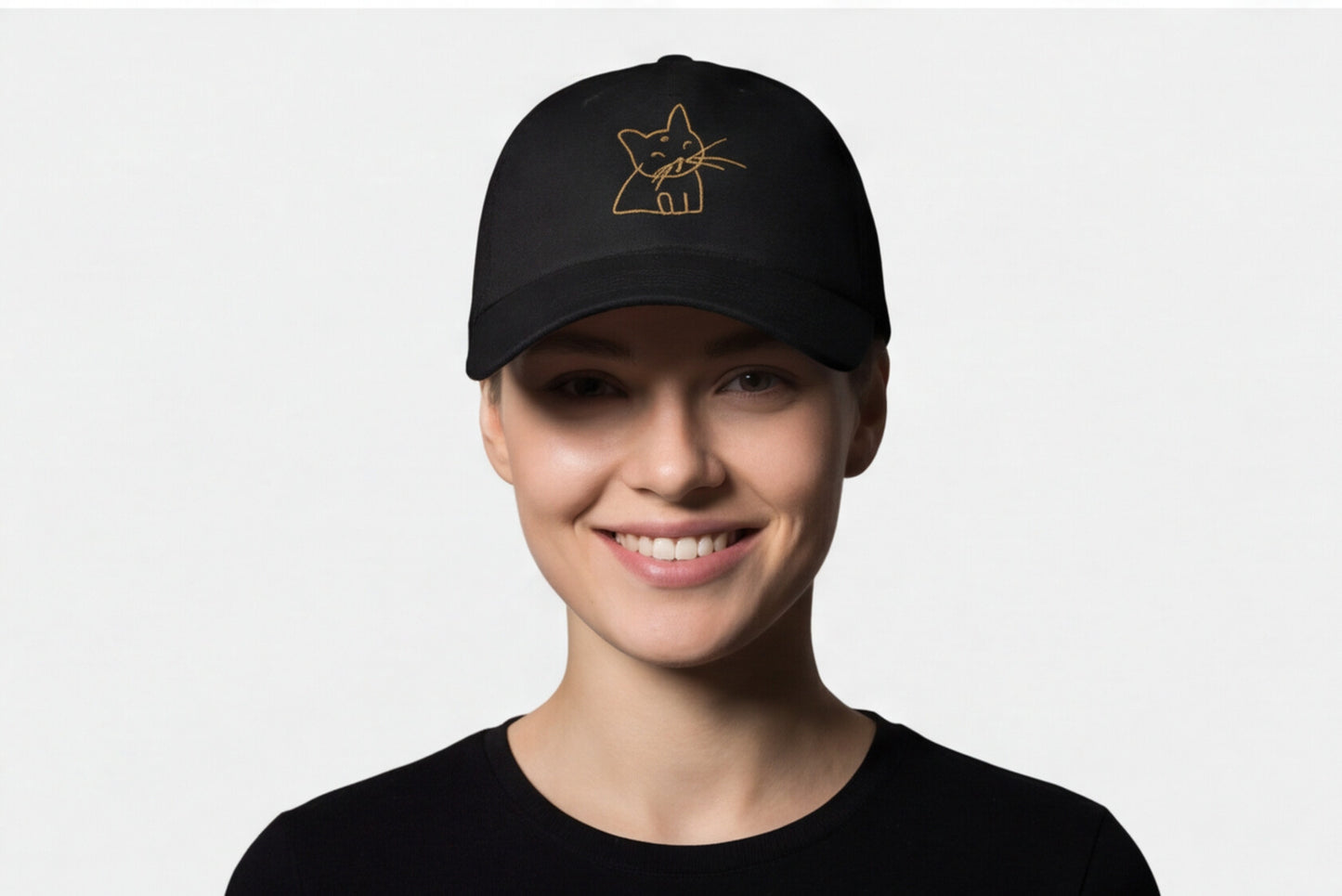 White Cat Embroidered Hat Gift For Cat Mom Gift For Cat Lover Minimal Aesthetic Cap Summer Outfit Hat Casual Daily Wear Fashion Accessory