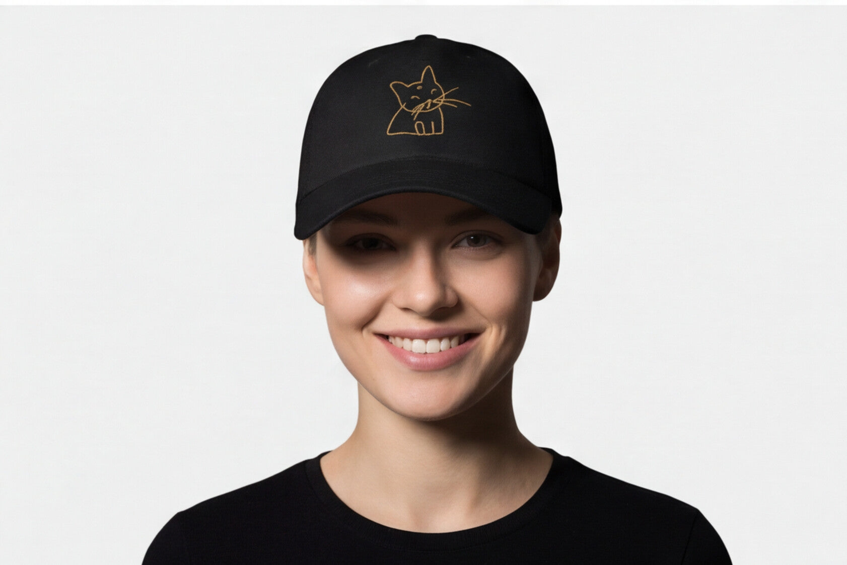 White Cat Embroidered Hat Gift For Cat Mom Gift For Cat Lover Minimal Aesthetic Cap Summer Outfit Hat Casual Daily Wear Fashion Accessory
