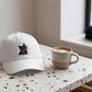 White Cat Embroidered Hat Gift For Cat Mom Gift For Cat Lover Minimal Aesthetic Cap Summer Outfit Hat Casual Daily Wear Fashion Accessory