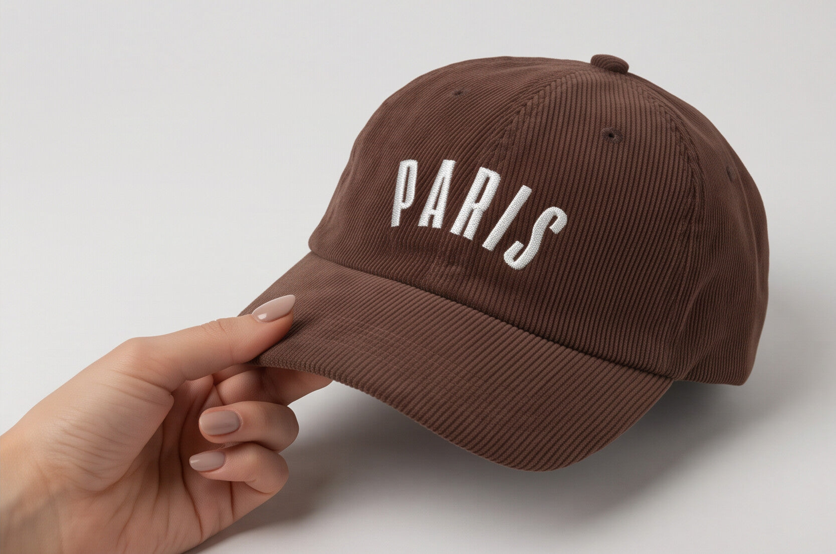 Embroidered Paris Corduroy Hat Vintage Style Cap Cute Brown Hat For France Lover Paris Travel Hat Trendy Fall Outfit Cap Travel Lover Gift