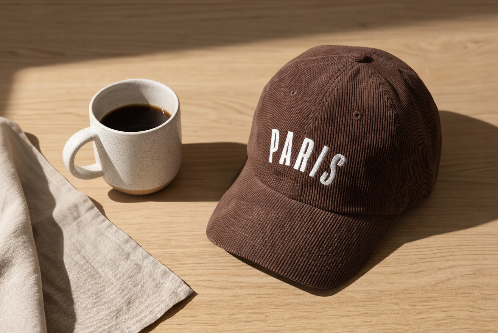 Embroidered Paris Corduroy Hat Vintage Style Cap Cute Brown Hat For France Lover Paris Travel Hat Trendy Fall Outfit Cap Travel Lover Gift