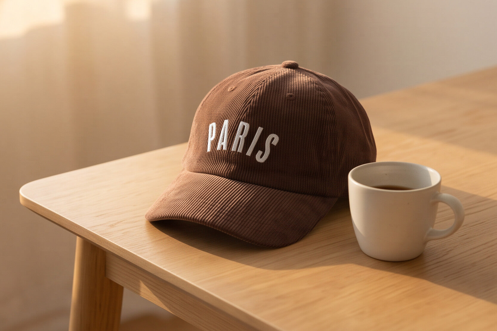 Embroidered Paris Corduroy Hat Vintage Style Cap Cute Brown Hat For France Lover Paris Travel Hat Trendy Fall Outfit Cap Travel Lover Gift