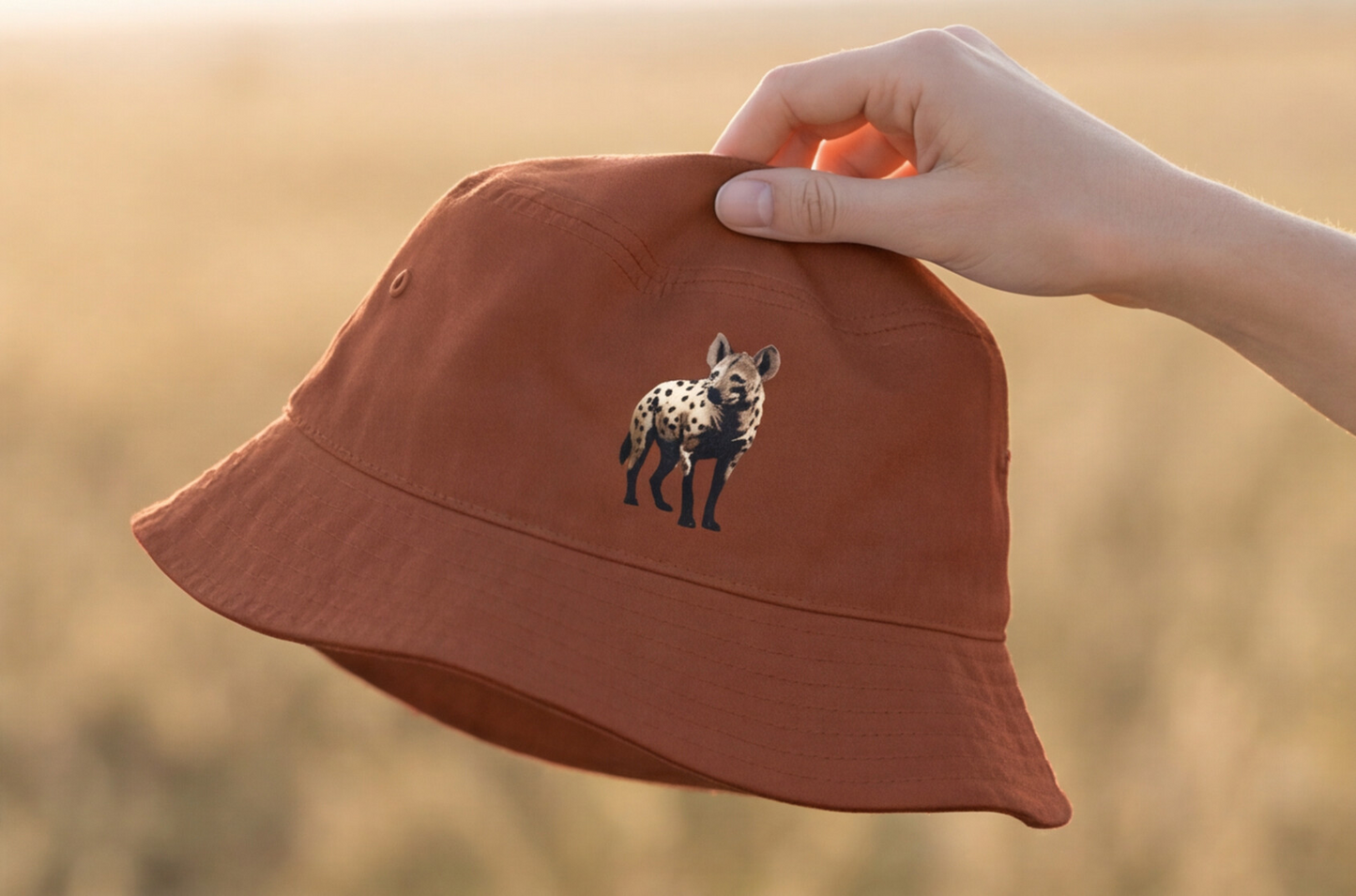 South Africa Gift Idea Bucket Hat Spotted Hyena Safari Cap African Wildlife Gift Cape Town Travel Hat Nature Explorer Adventure Wear Woman