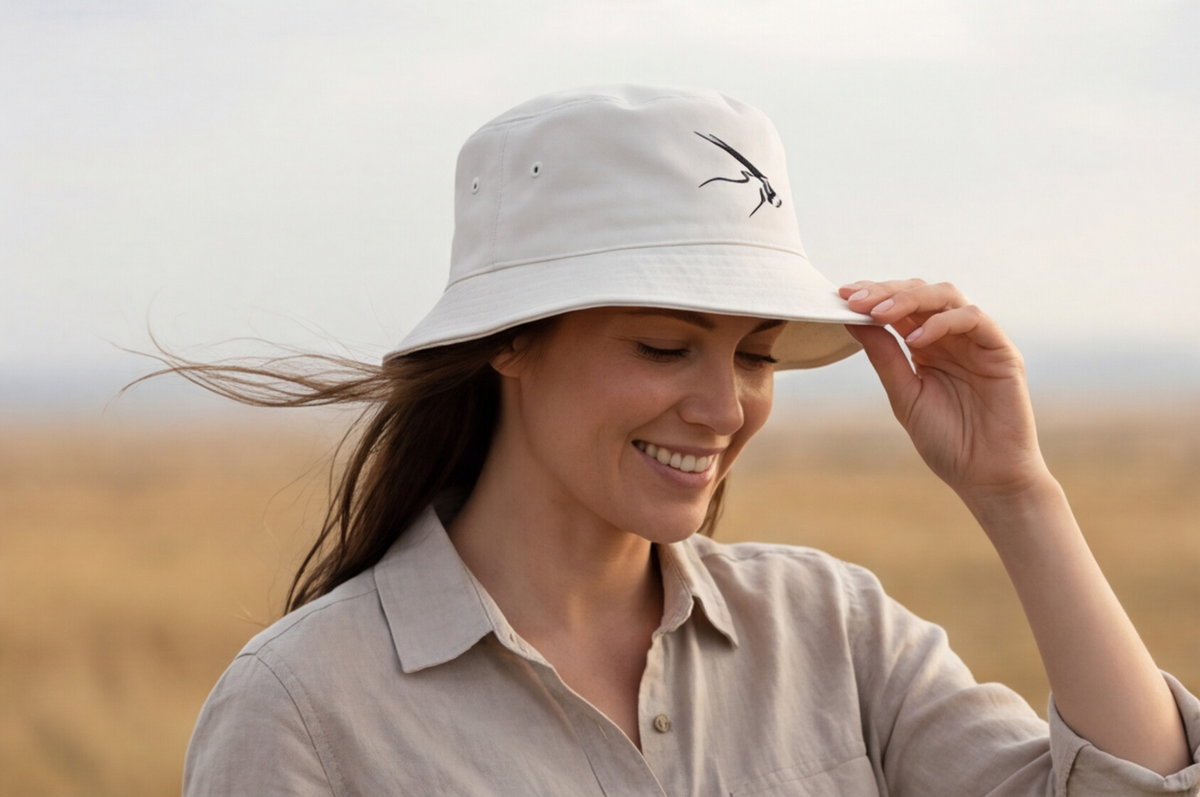 South Africa Cap Oryx Bucket Hat African Wildlife Safari Apparel South Africa Travel Accessory Desert Antelope Nature Lover Gift Outdoor