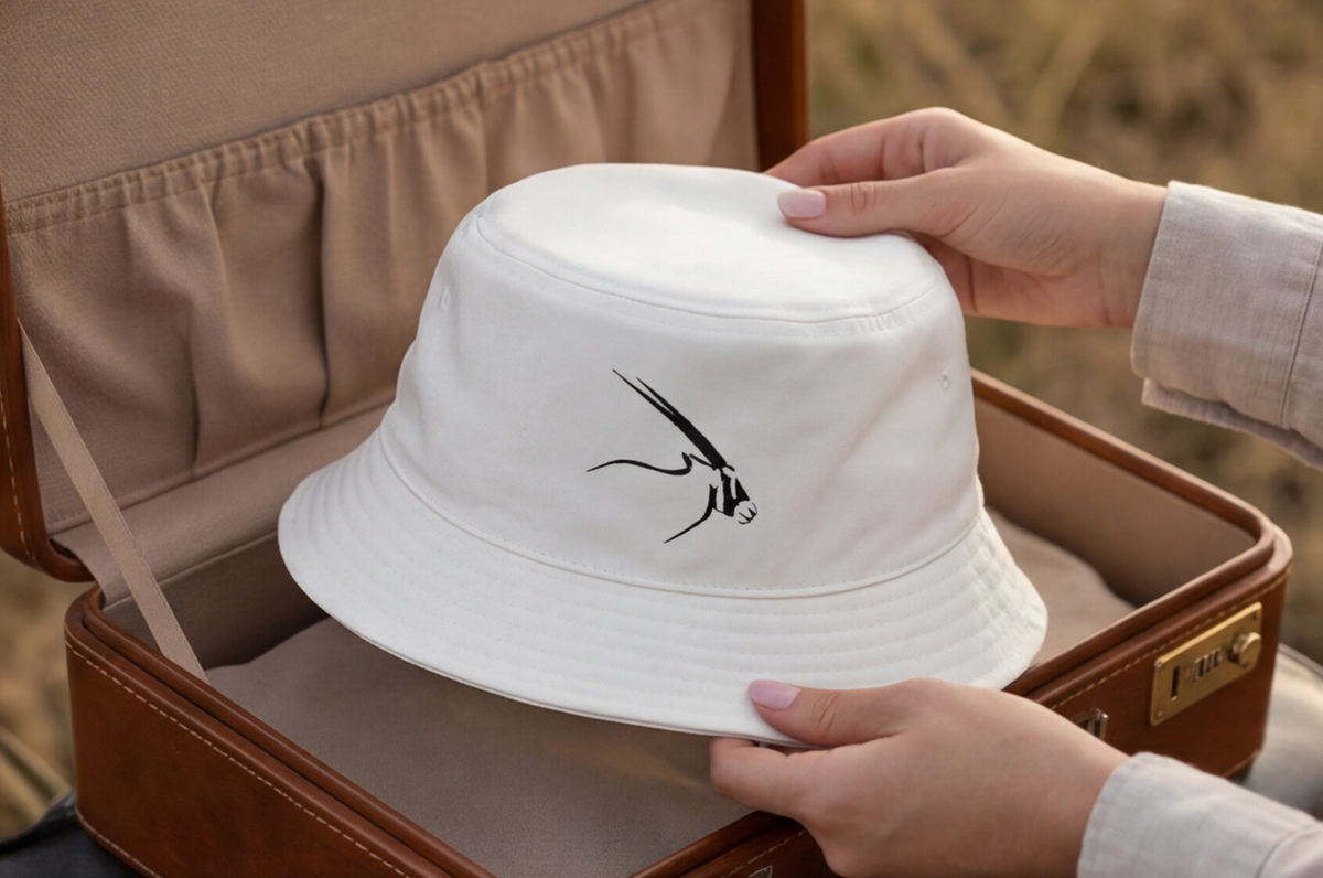 South Africa Cap Oryx Bucket Hat African Wildlife Safari Apparel South Africa Travel Accessory Desert Antelope Nature Lover Gift Outdoor