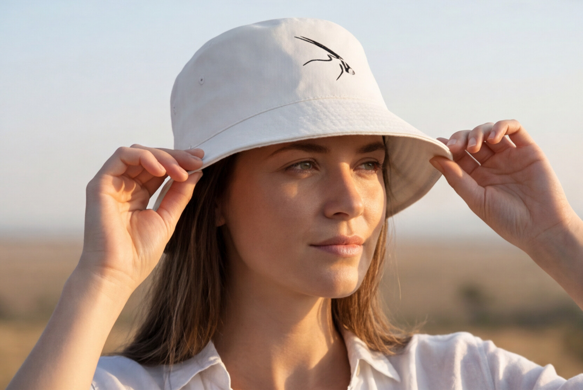 South Africa Cap Oryx Bucket Hat African Wildlife Safari Apparel South Africa Travel Accessory Desert Antelope Nature Lover Gift Outdoor