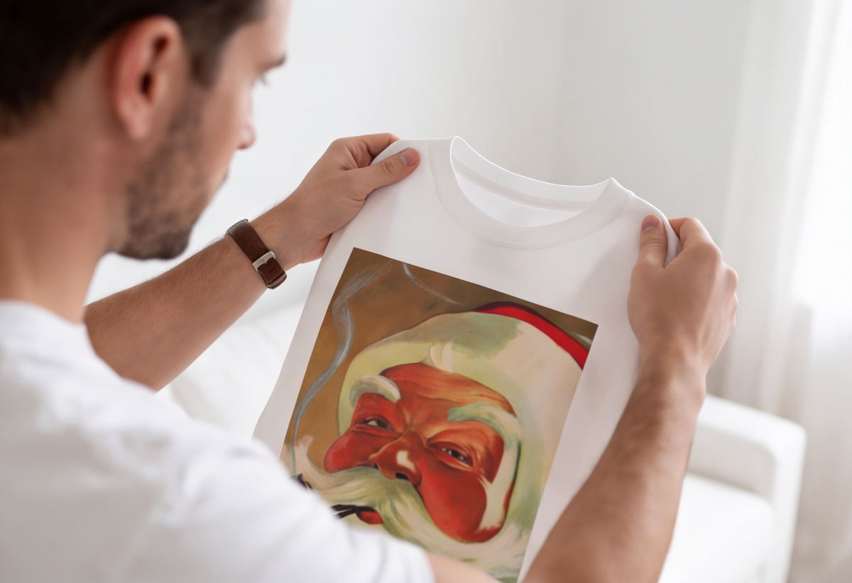 Vintage Santa Claus T Shirt Retro Christmas Graphic Tee For Men Christmas Top Nostalgic Holiday Shirt Classic Xmas Gift Festive Winter