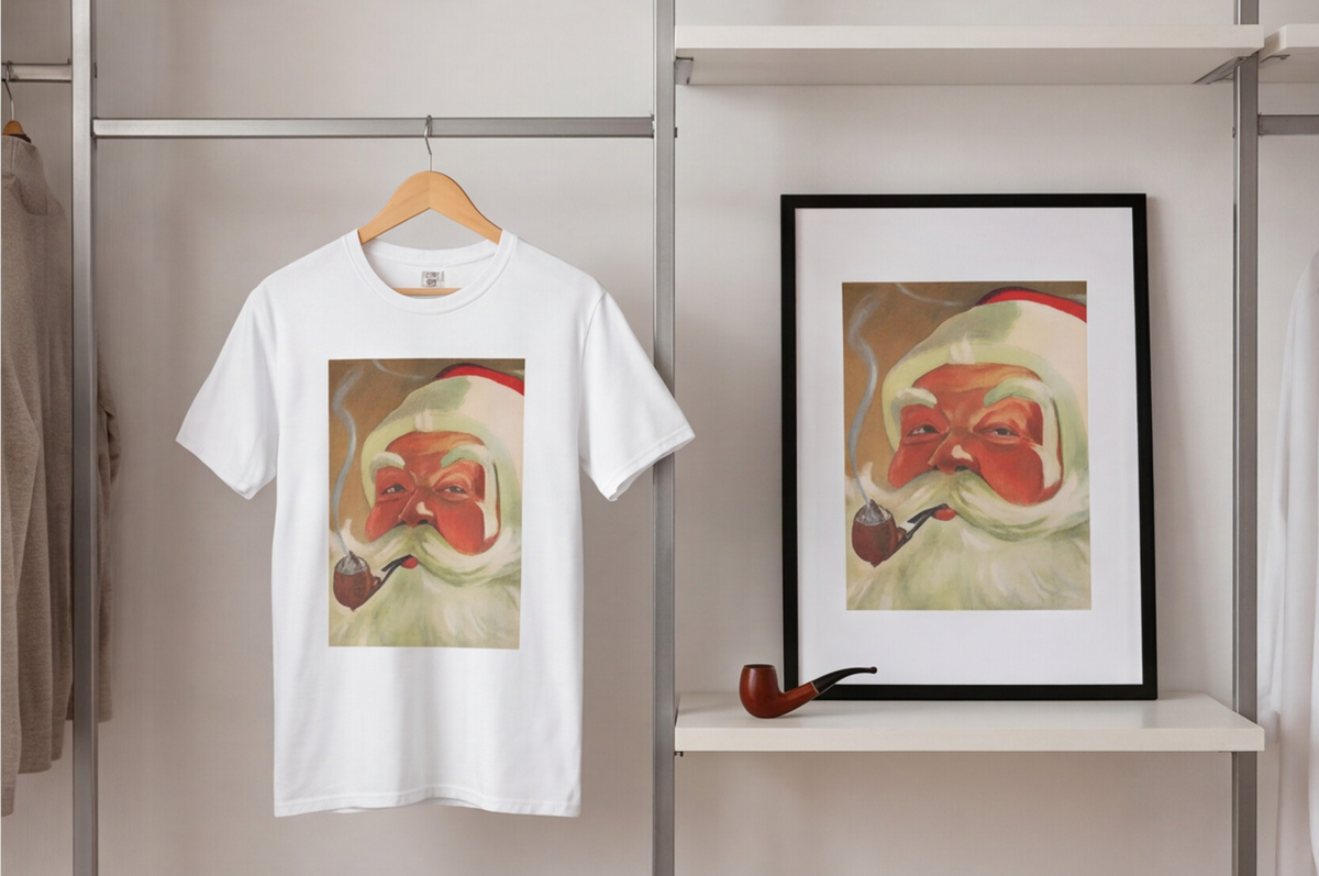 Vintage Santa Claus T Shirt Retro Christmas Graphic Tee For Men Christmas Top Nostalgic Holiday Shirt Classic Xmas Gift Festive Winter