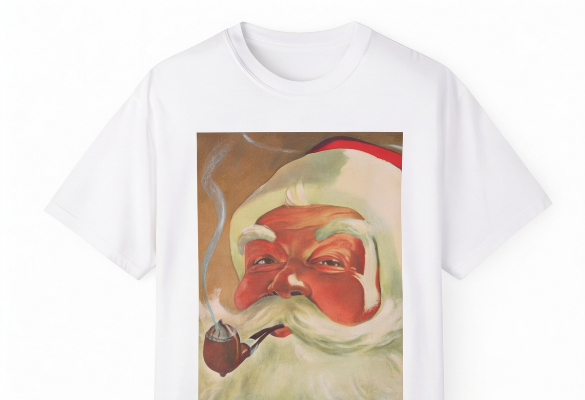Vintage Santa Claus T Shirt Retro Christmas Graphic Tee For Men Christmas Top Nostalgic Holiday Shirt Classic Xmas Gift Festive Winter
