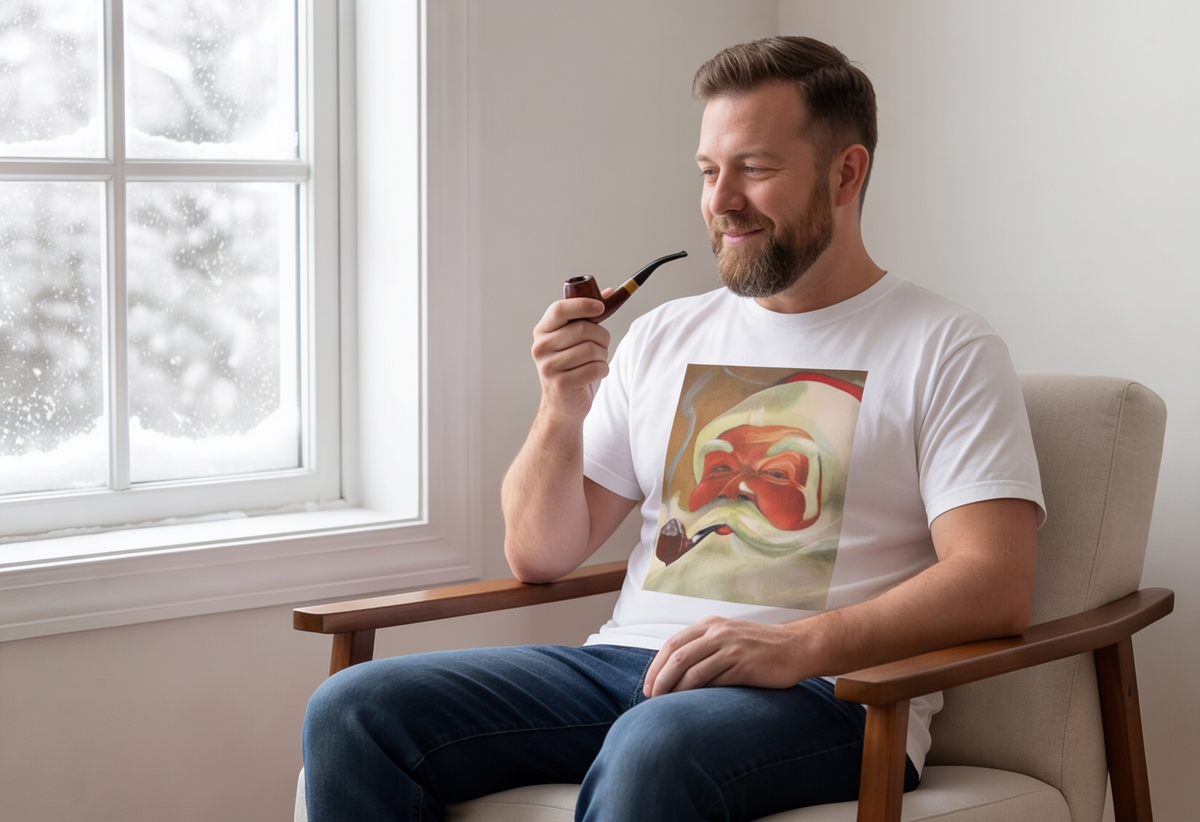 Vintage Santa Claus T Shirt Retro Christmas Graphic Tee For Men Christmas Top Nostalgic Holiday Shirt Classic Xmas Gift Festive Winter