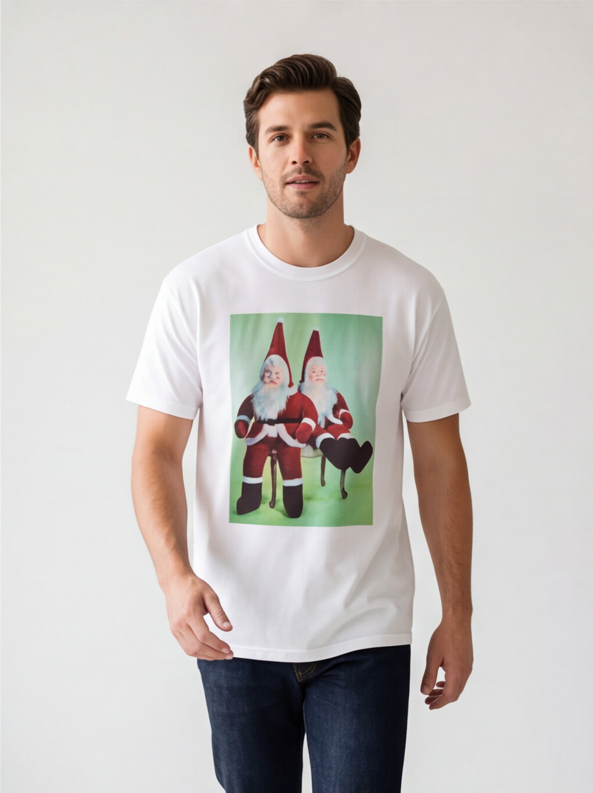 Vintage Santa T Shirt For Him Retro Christmas Graphic Tee For Boyfriend Christmas Mid Century Holiday Shirt Nostalgic Festive Apparel