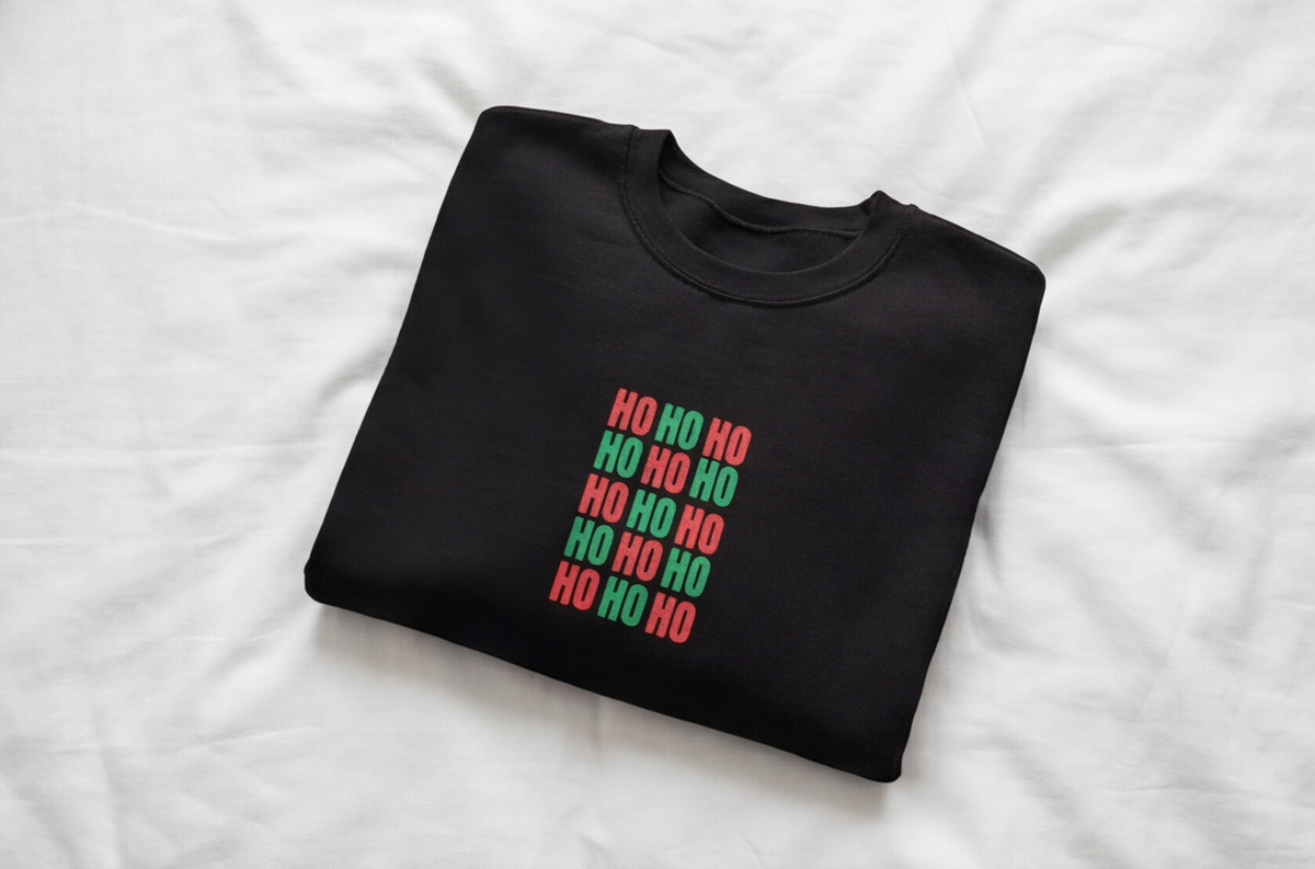 Ho Ho Ho Christmas Sweatshirt Gift For Best Friend Holiday Crewneck Present For Sister Minimal Graphic Pullover Cozy Winter Outfit Top Style