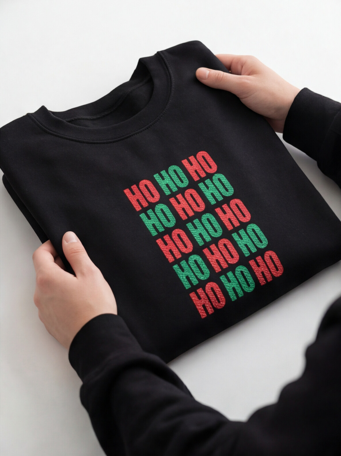 Ho Ho Ho Christmas Sweatshirt Gift For Best Friend Holiday Crewneck Present For Sister Minimal Graphic Pullover Cozy Winter Outfit Top Style
