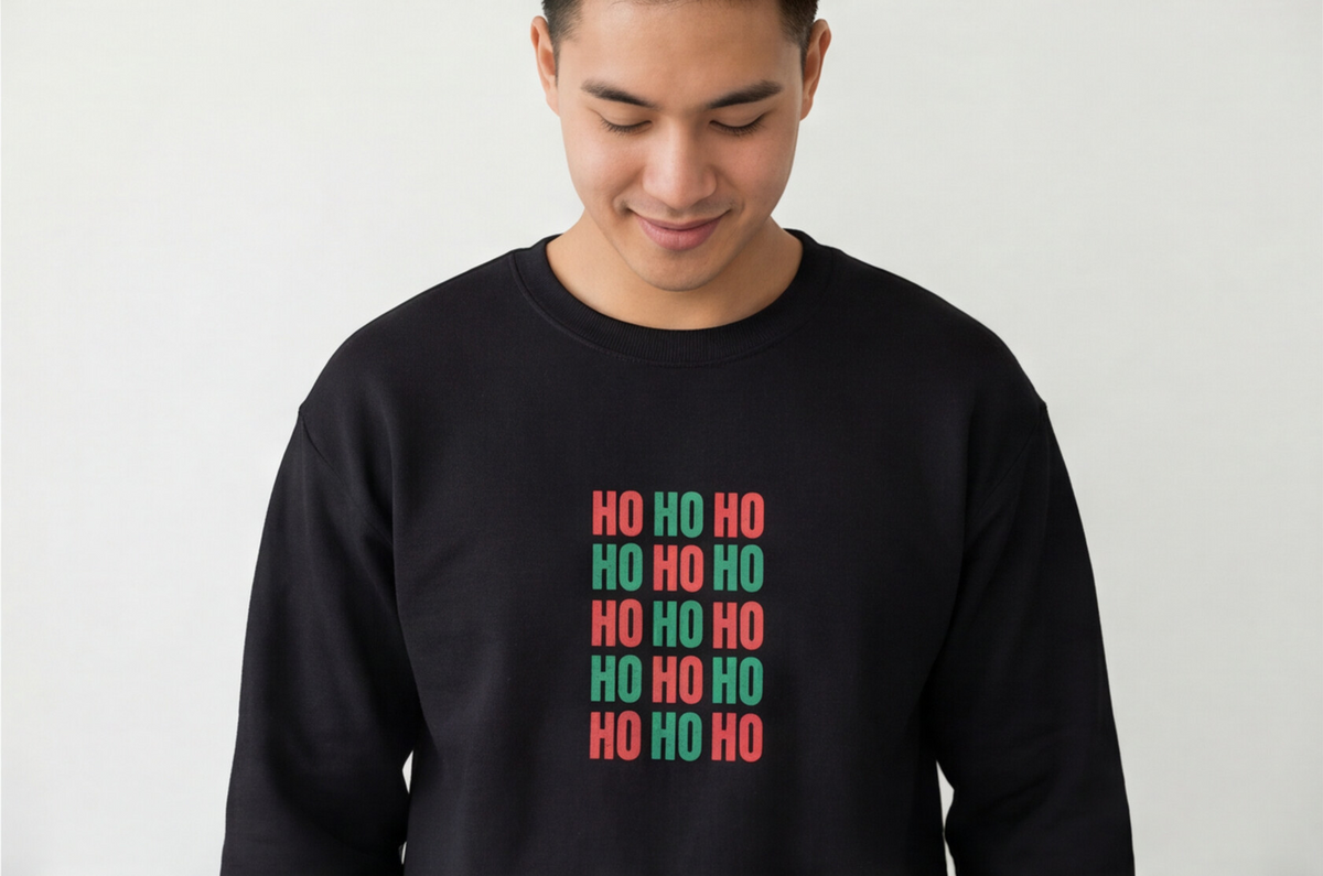 Ho Ho Ho Christmas Sweatshirt Gift For Best Friend Holiday Crewneck Present For Sister Minimal Graphic Pullover Cozy Winter Outfit Top Style