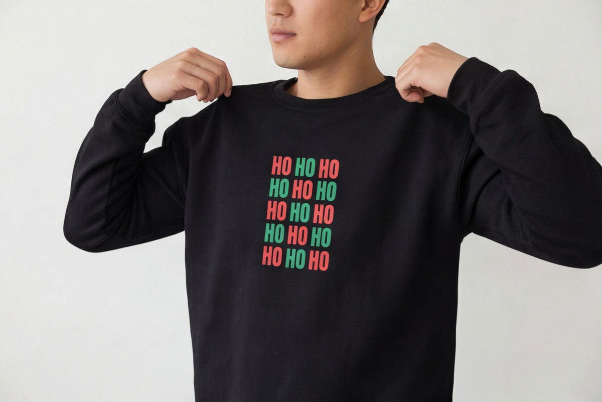 Ho Ho Ho Christmas Sweatshirt Gift For Best Friend Holiday Crewneck Present For Sister Minimal Graphic Pullover Cozy Winter Outfit Top Style