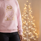 Gold Santa Sweater Retro Christmas Sweatshirt Santa Pullover Vintage Holiday Jumper Festive Winter Apparel Cozy Gift For Women Pink Crewneck