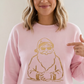 Gold Santa Sweater Retro Christmas Sweatshirt Santa Pullover Vintage Holiday Jumper Festive Winter Apparel Cozy Gift For Women Pink Crewneck
