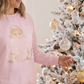 Gold Santa Sweater Retro Christmas Sweatshirt Santa Pullover Vintage Holiday Jumper Festive Winter Apparel Cozy Gift For Women Pink Crewneck