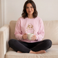 Gold Santa Sweater Retro Christmas Sweatshirt Santa Pullover Vintage Holiday Jumper Festive Winter Apparel Cozy Gift For Women Pink Crewneck